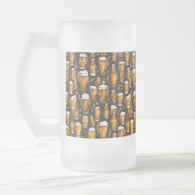 Taza De Cristal Esmerilado citas de cerveza (Izquierda)
