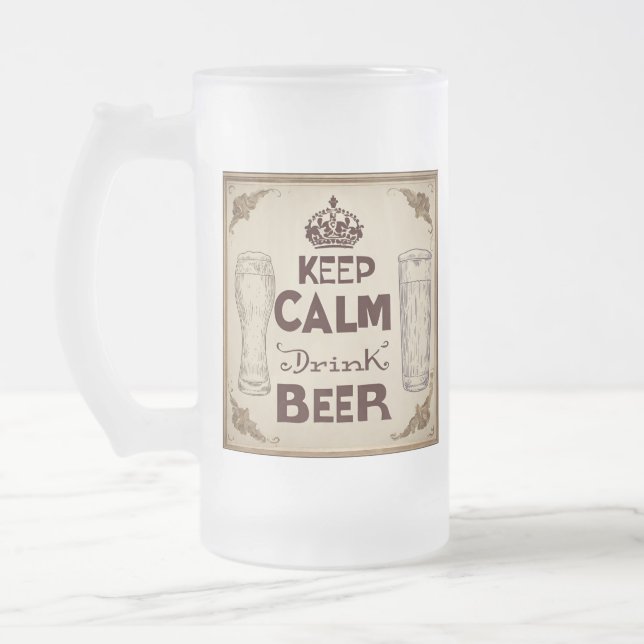 Taza De Cristal Esmerilado citas de cerveza (Izquierda)