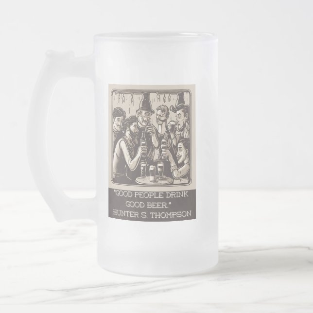 Taza De Cristal Esmerilado citas de cerveza (Izquierda)