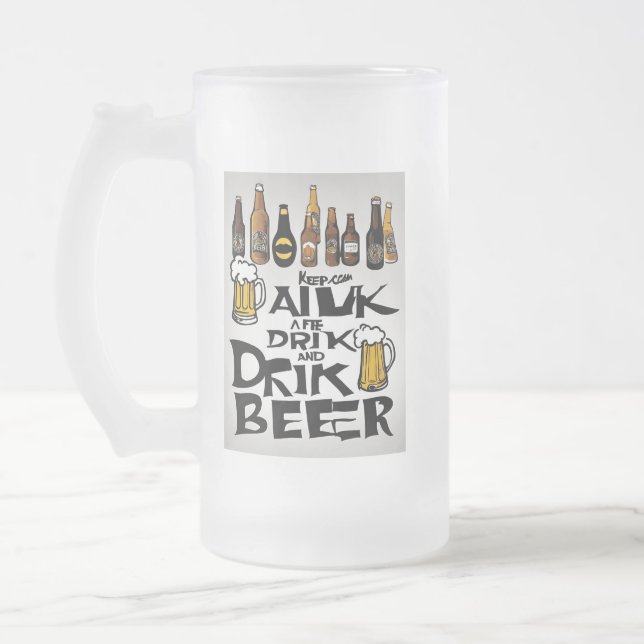 Taza De Cristal Esmerilado citas de cerveza (Izquierda)