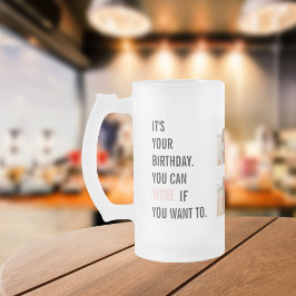 Taza De Cristal Esmerilado Citas divertidas de cumpleaños | Fotografía del Co
