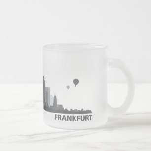 Taza De Cristal Esmerilado City de Frankfurt horizonte taza, vasos/