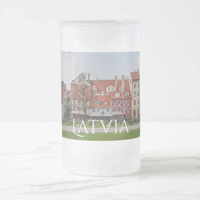 Taza De Cristal Esmerilado Ciudad antigua de Riga en otoño (Centro)