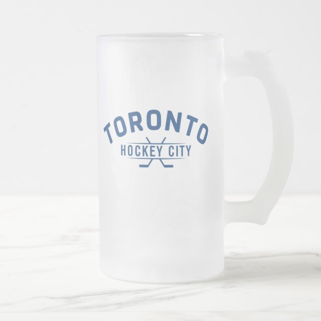 Taza De Cristal Esmerilado Ciudad de hockey Toronto Mug de vidrio escarpado d (Derecha)