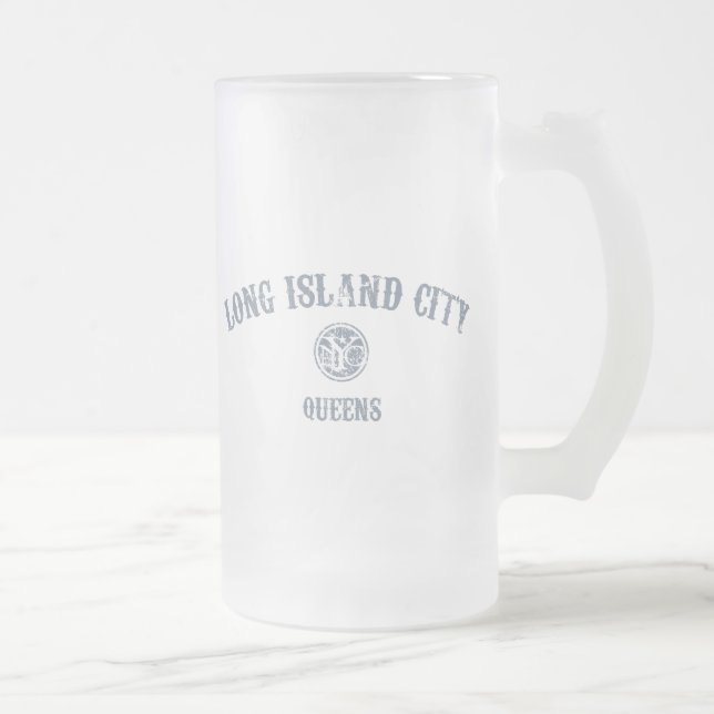 Taza De Cristal Esmerilado Ciudad de Long Island (Derecha)