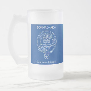 Taza De Cristal Esmerilado Clan Donnachaidh (Robertson) Escudo y grito de gue