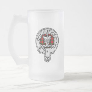Taza De Cristal Esmerilado Clan Donnachaidh (Robertson) Escudo y Tartán