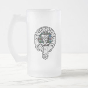 Taza De Cristal Esmerilado Clan Donnachaidh (Robertson) Escudo y Vestido Tart
