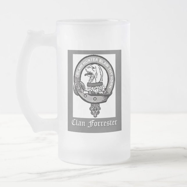 Taza De Cristal Esmerilado Clan Forrester Escudo (Izquierda)