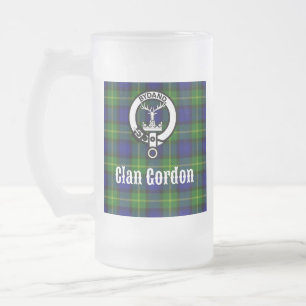Taza De Cristal Esmerilado Clan Gordon Tartan Escudo