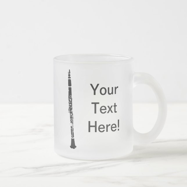 Taza De Cristal Esmerilado Clarinete personalizado (Derecha)