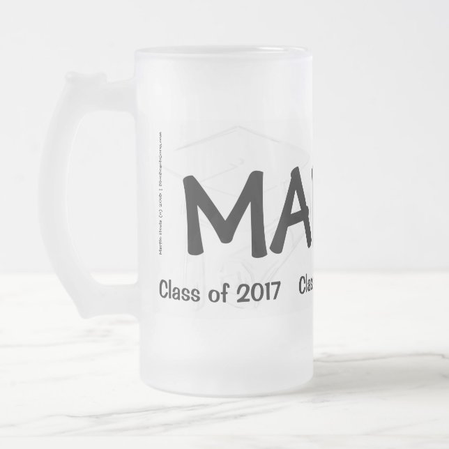 Taza De Cristal Esmerilado Clase de 2017 Graduation Mug (Izquierda)