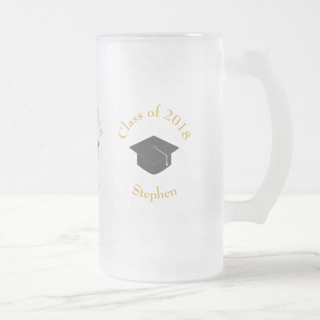 Taza De Cristal Esmerilado Clase de tapón de graduación negro de Personalizad (Derecha)