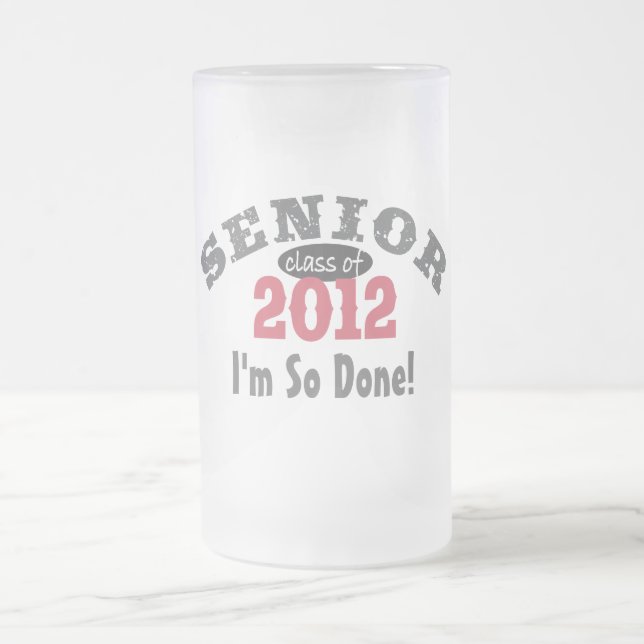 Taza De Cristal Esmerilado Clase mayor de 2012 (Centro)