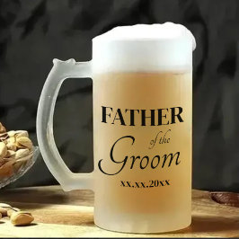 Taza De Cristal Esmerilado Classic Fully Customizable Wedding Beer Mug