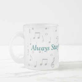 Taza De Cristal Esmerilado ClearGlassMusicNoteMug-personalizar