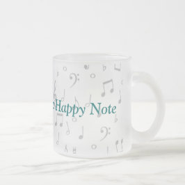 Taza De Cristal Esmerilado ClearGlassMusicNoteMug-personalizar