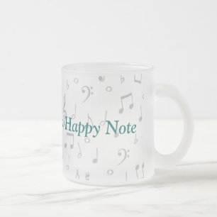 Taza De Cristal Esmerilado ClearGlassMusicNoteMug-personalizar