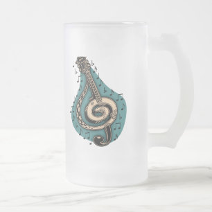 Taza De Cristal Esmerilado Clef bajo