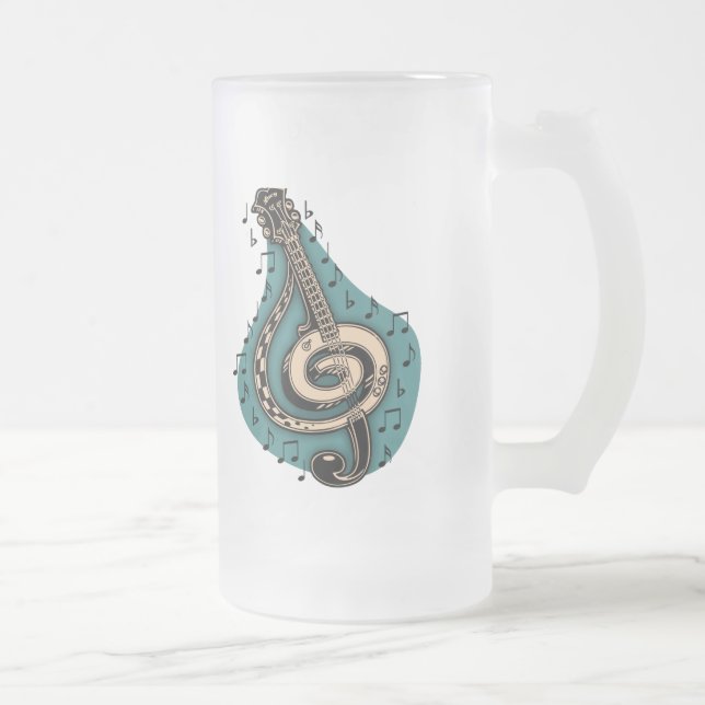 Taza De Cristal Esmerilado Clef bajo (Derecha)
