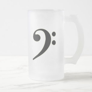 Taza De Cristal Esmerilado Clef bajo negro