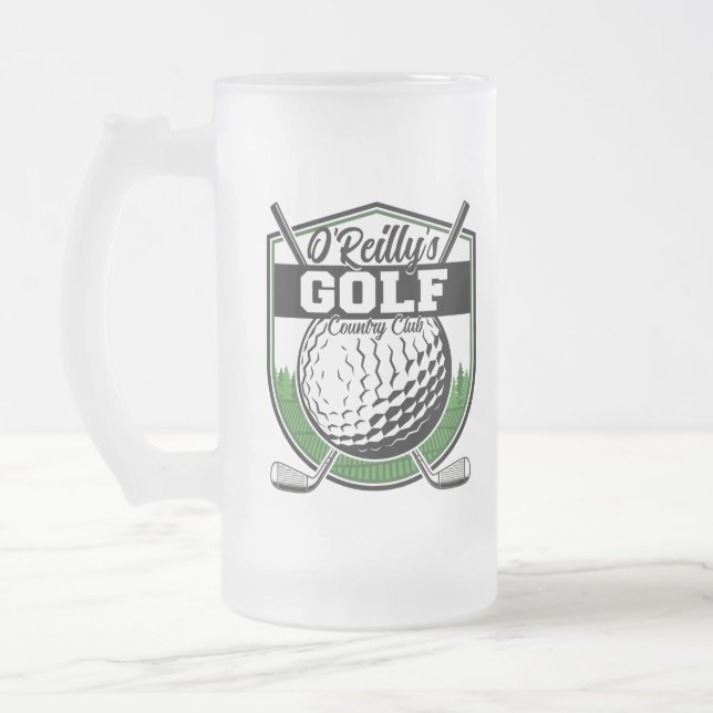 Taza De Cristal Esmerilado Club Campestre Personalizado Golf Golf Player Pro (Izquierda)