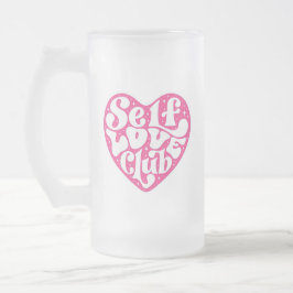 Taza De Cristal Esmerilado Club de Amor Propio