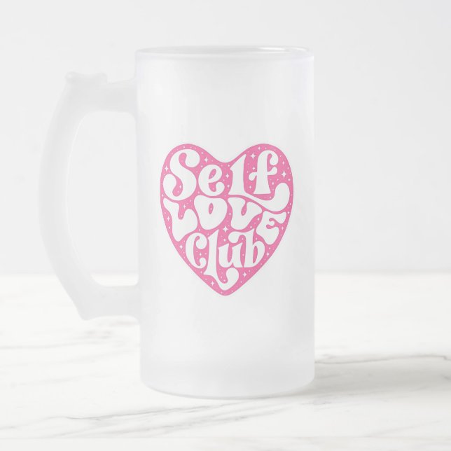 Taza De Cristal Esmerilado Club de Amor Propio (Izquierda)