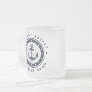 Taza De Cristal Esmerilado Club náutico de la Marina Azul