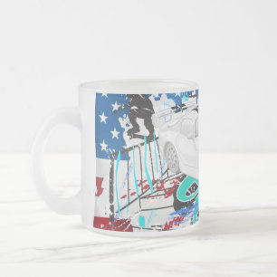 Taza De Cristal Esmerilado Coche Deportivo - EE. UU.