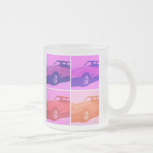 Taza De Cristal Esmerilado Coches Clásicos de 1979