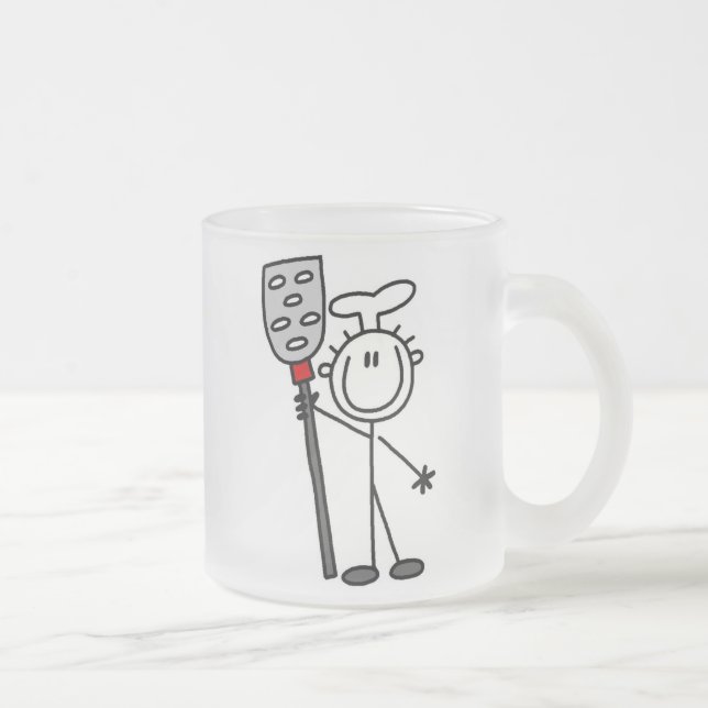 Taza De Cristal Esmerilado Cocinero con la espátula (Derecha)