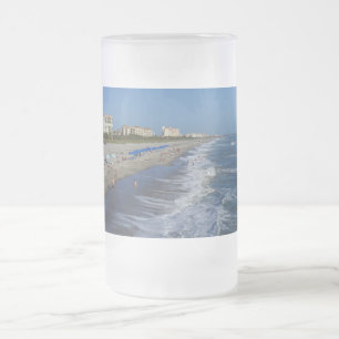 Taza De Cristal Esmerilado Cocoa Beach Coastline Frost Glass Beer Mug