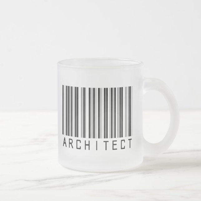 Taza De Cristal Esmerilado Código de barras del arquitecto (Derecha)