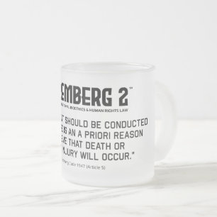 Taza De Cristal Esmerilado Código de Nuremberg 1947 A. 5 Mug de vidrio escar