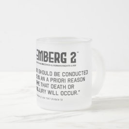 Taza De Cristal Esmerilado Código de Nuremberg 1947 A. 5 Mug de vidrio escarc