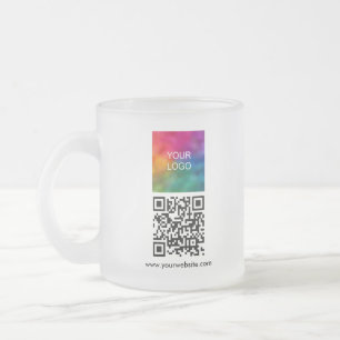 Taza De Cristal Esmerilado Código QR de su logotipo personalizado plantilla m