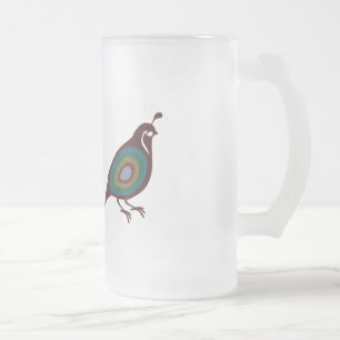 Taza De Cristal Esmerilado Codornices