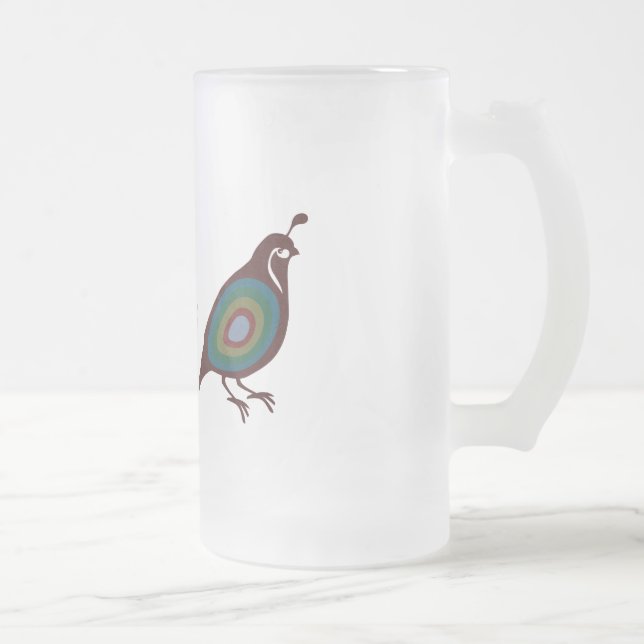 Taza De Cristal Esmerilado Codornices (Derecha)