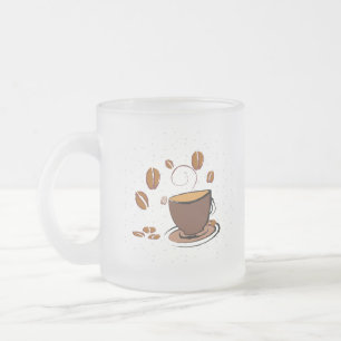 Taza De Cristal Esmerilado Coffee Love