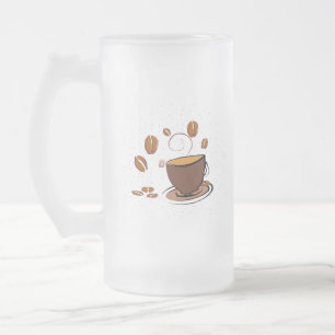 Taza De Cristal Esmerilado Coffee Love