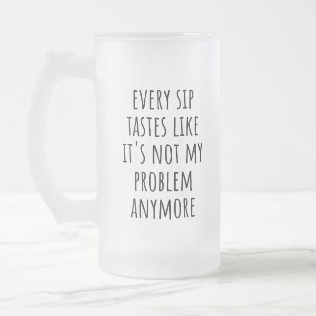Taza De Cristal Esmerilado Coffee Mug - "Cada Sip Sabe (Izquierda)