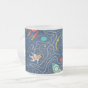 Taza De Cristal Esmerilado cohete cosmos cosmos cosmonauta cat