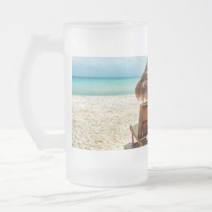 Taza De Cristal Esmerilado Cojín de sillas de descanso en la playa