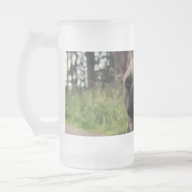 Taza De Cristal Esmerilado Cojín decorativo Bulldog francés (Izquierda)