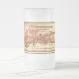 Taza De Cristal Esmerilado Colgar de la etiqueta de la cerveza Fredericksburg