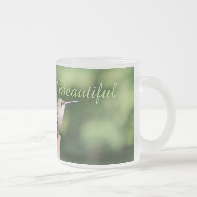 Taza De Cristal Esmerilado Colibrí (Derecha)