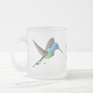 Taza De Cristal Esmerilado Colibrí Jacobino en Vuelo - transparente.