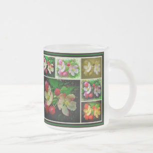 Taza De Cristal Esmerilado Collage de Apple Blossom - Foto digital mejorada