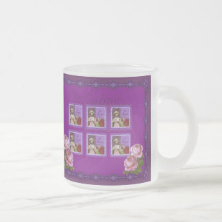 Taza De Cristal Esmerilado Collage de la cosecha de vintage del Chica románti